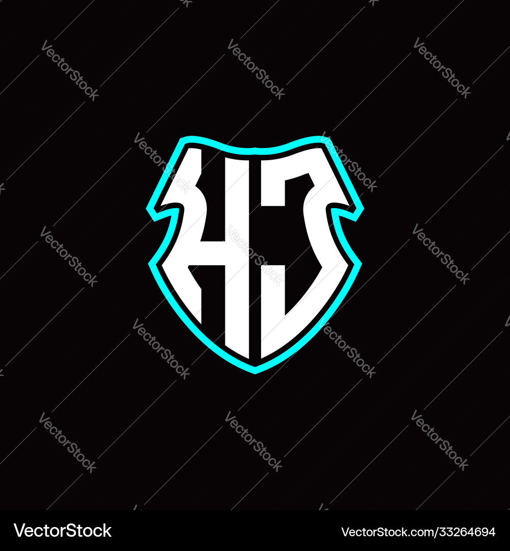 H j initial logo design with a shield shape H j initial logo design with a shield shape vector image