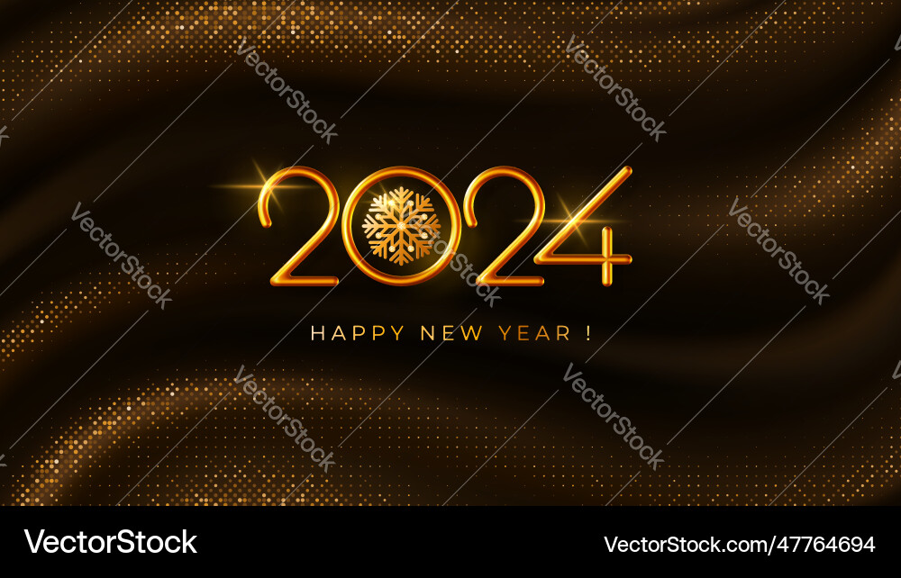 Happy new year 2024 greeting card vector image