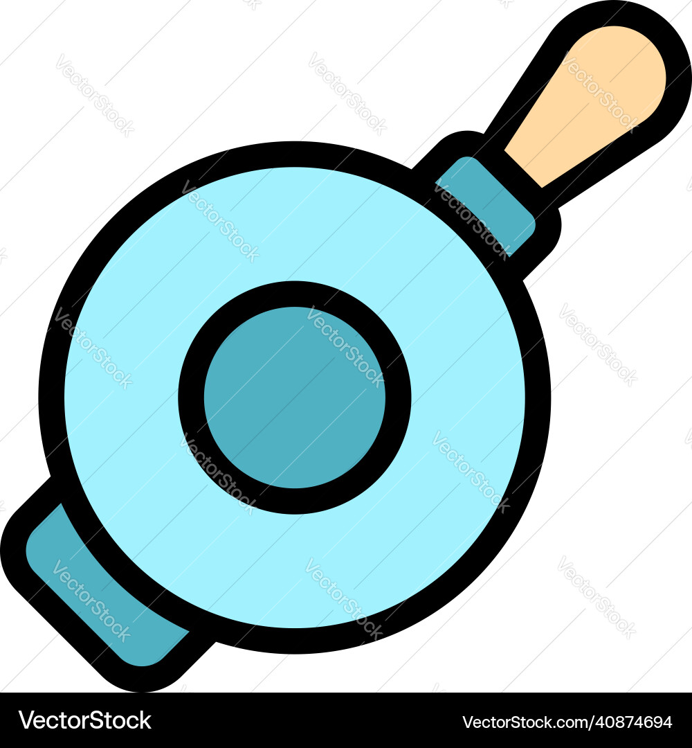 Kitchen wok frying pan icon color outline Kitchen wok frying pan icon color outline vector image
