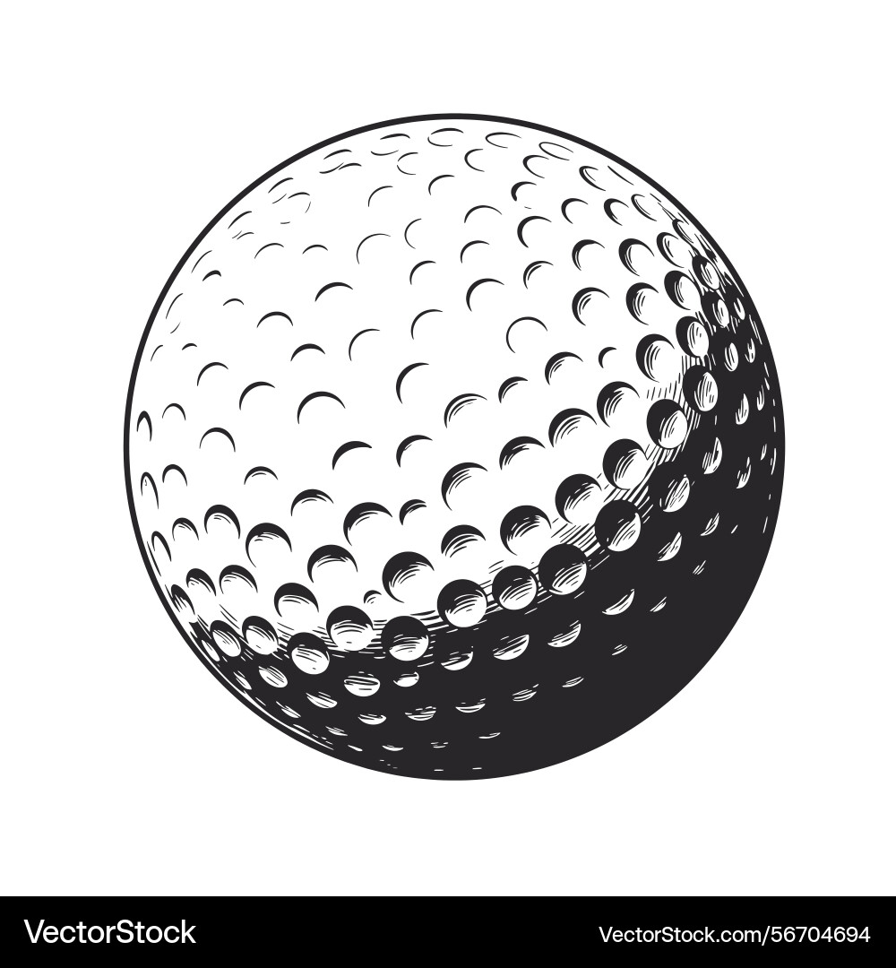 Monochrome of a golf ball Monochrome of a golf ball Vector Image
