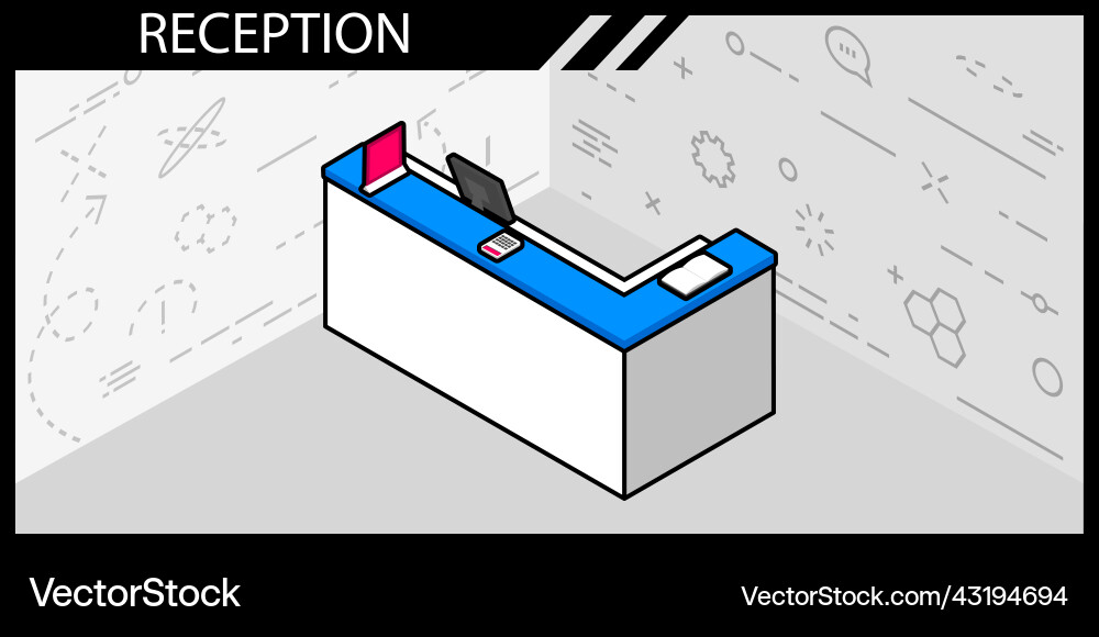 Reception isometric design icon web 3d colorful Vector Image