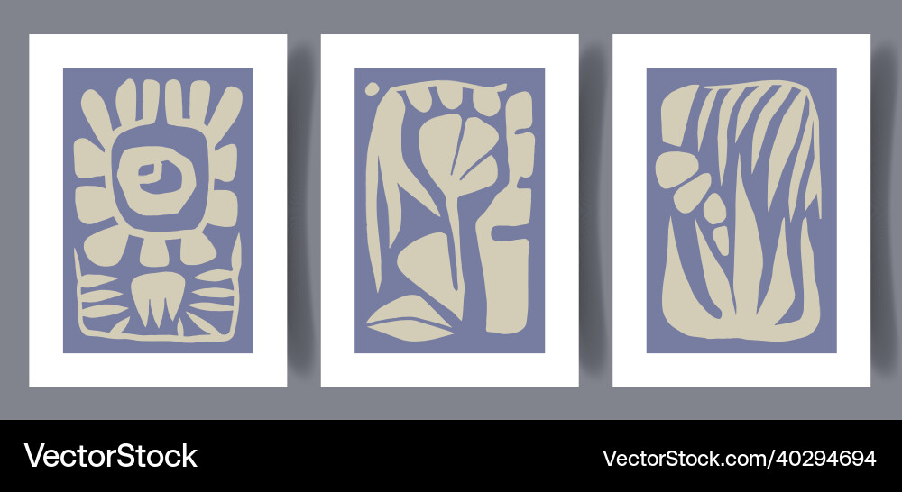 Scandinavian Abstract Print Set vector image
