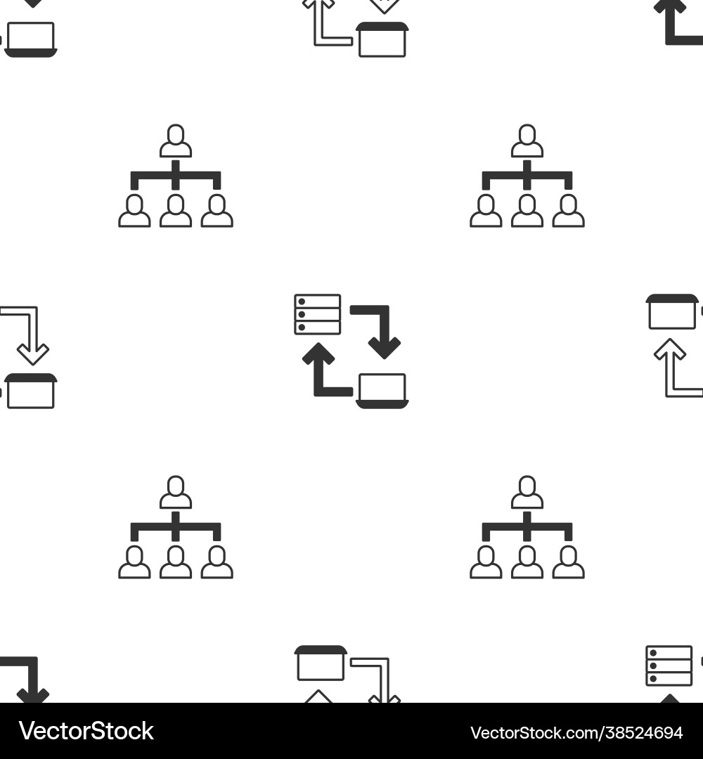 Set online working and hierarchy organogram chart Set online working and hierarchy organogram chart vector image