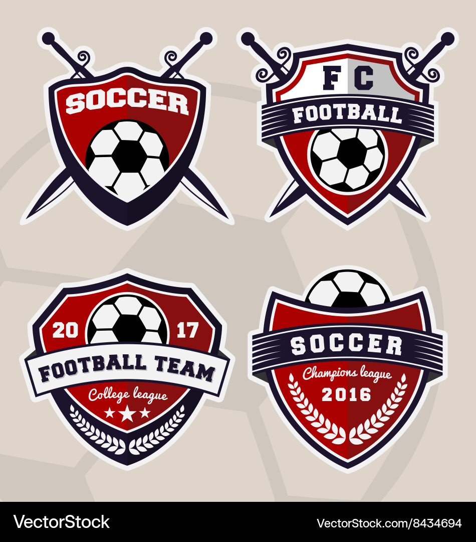 Soccer Badge Set - Football Logo Collection vector image