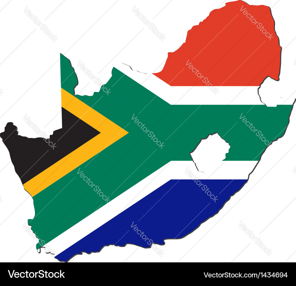 South Africa Map with Flag vector image