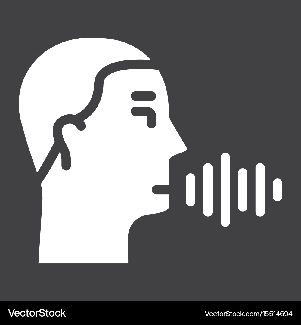 Speech recognition solid icon voice control Vector Image
