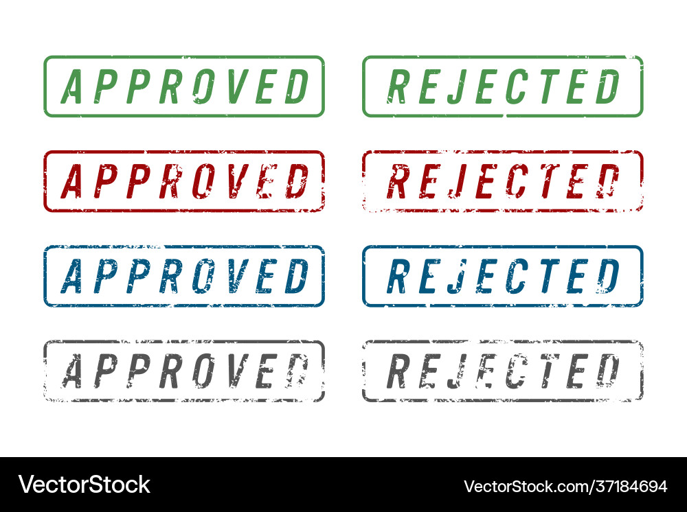 Stamp mark with approved and rejected text Stamp mark with approved and rejected text vector image