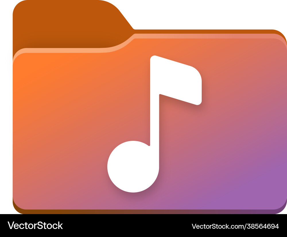 Windows 11 - style music folder icon Royalty Free Vector