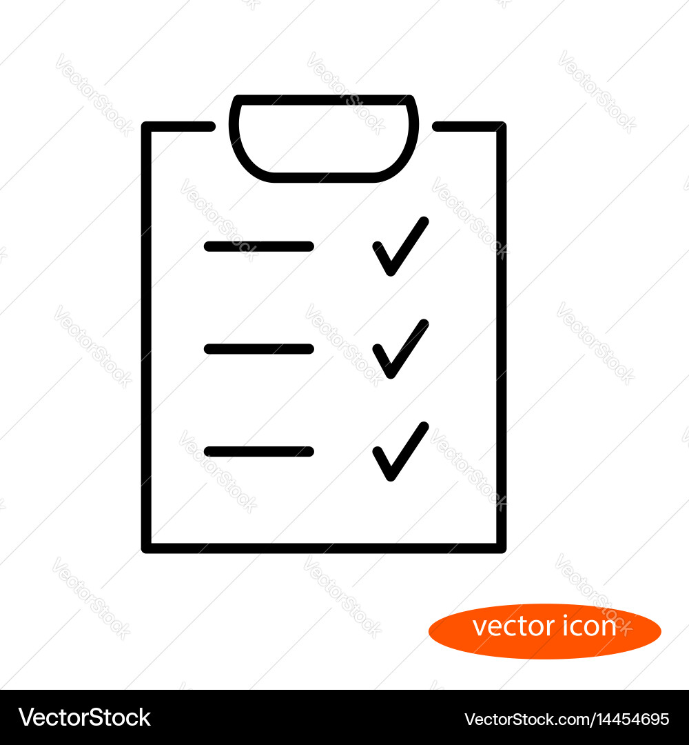 A simple linear image of the checklist vector image