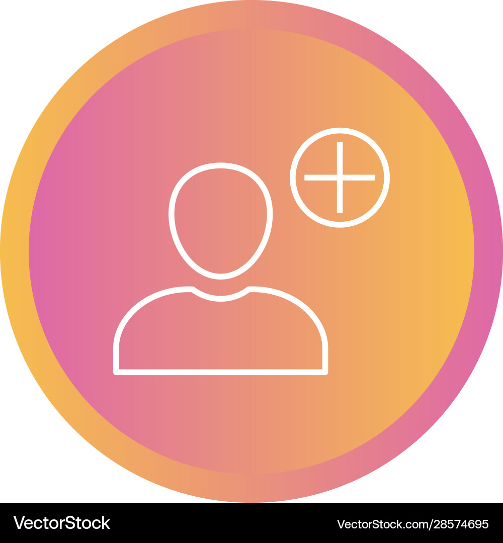 Beautiful create user line icon vector image