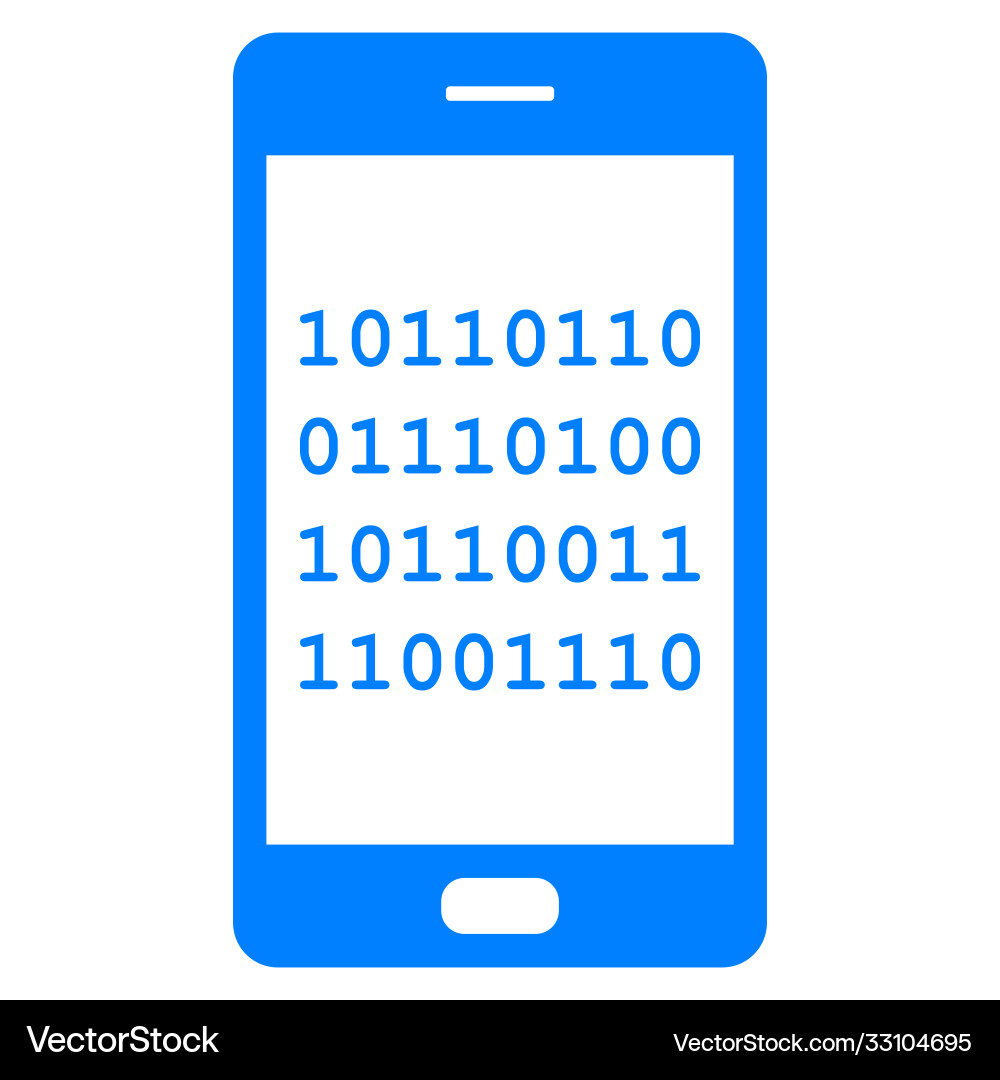 Binary code and smartphone vector image