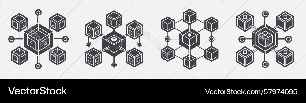 Blockchain technology decentralized distributed Vector Image