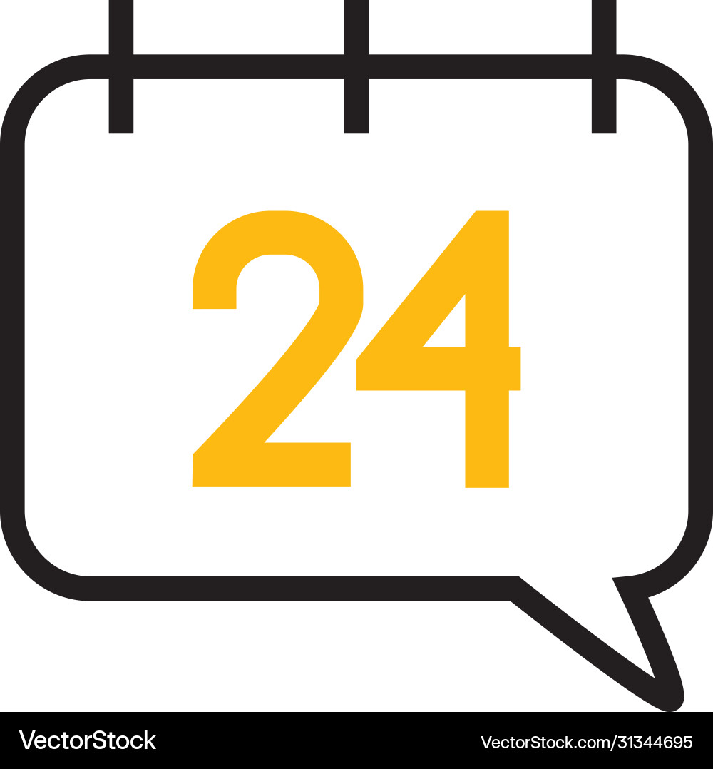 Calendar with speech bubble shape half line Vector Image