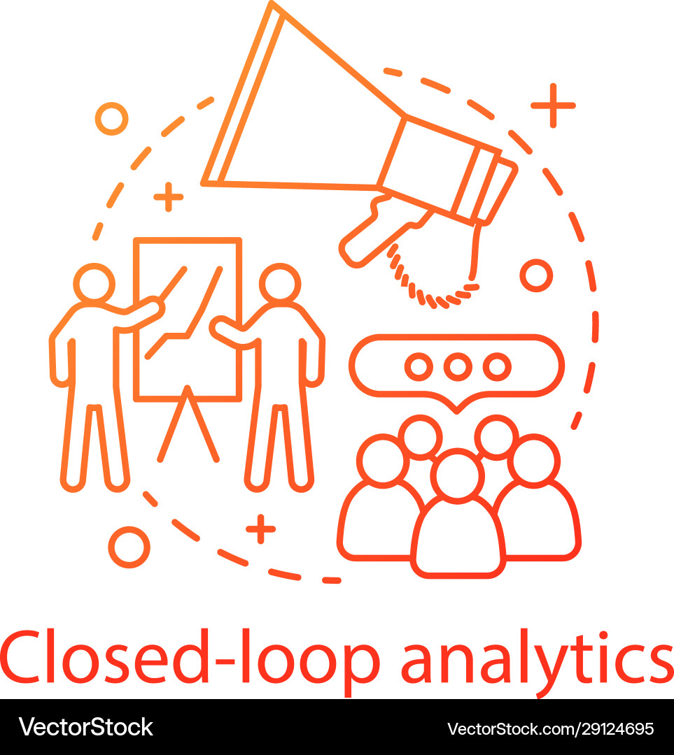 Closed-loop analytics concept icon Closed-loop analytics concept icon vector image