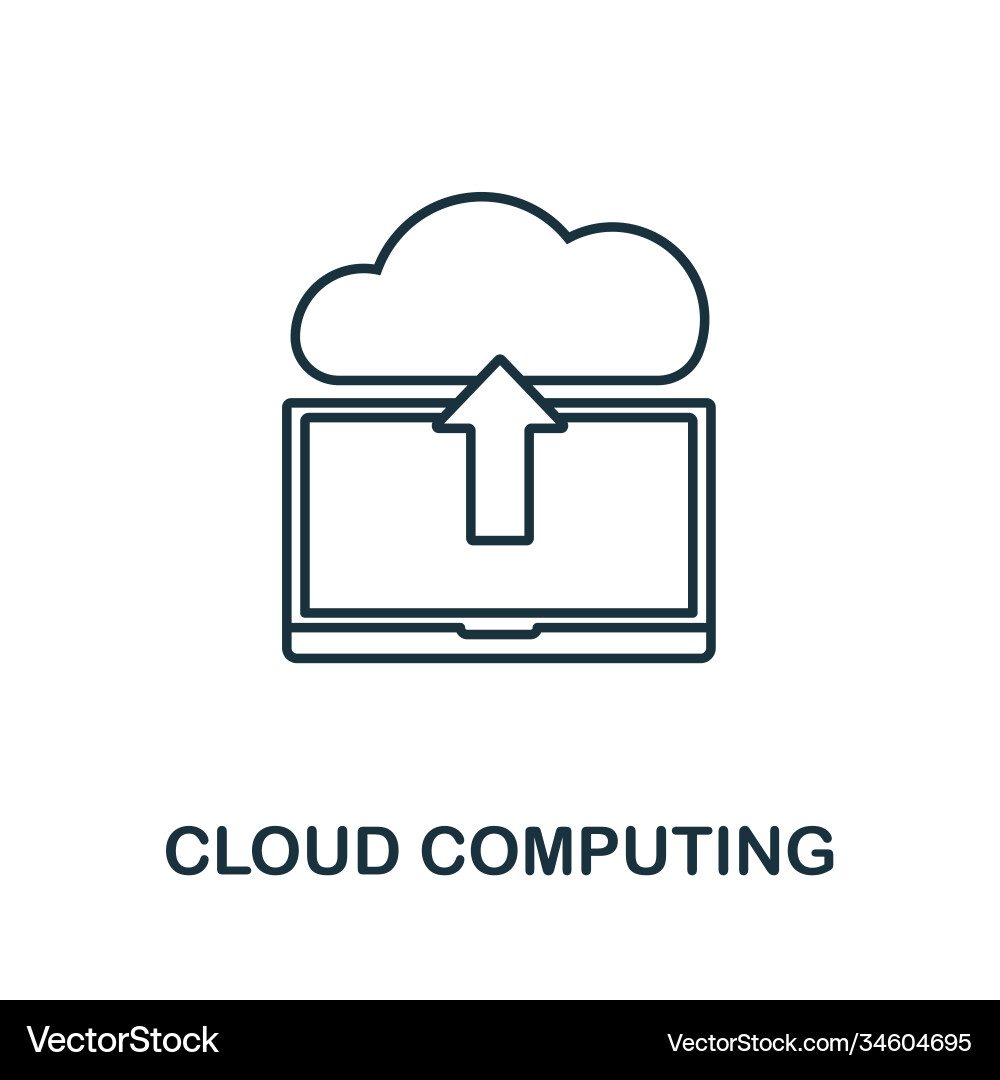 Cloud Computing Line-Icon einfaches Element von Cloud Computing Line-Icon einfaches Element von vektorbild