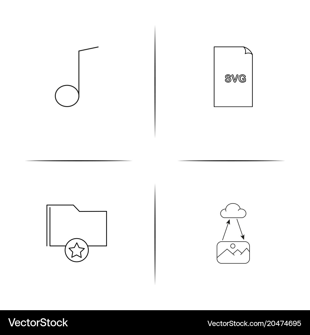 Dateien und Ordner unterschreiben einfache lineare Symbole Set vektorbild