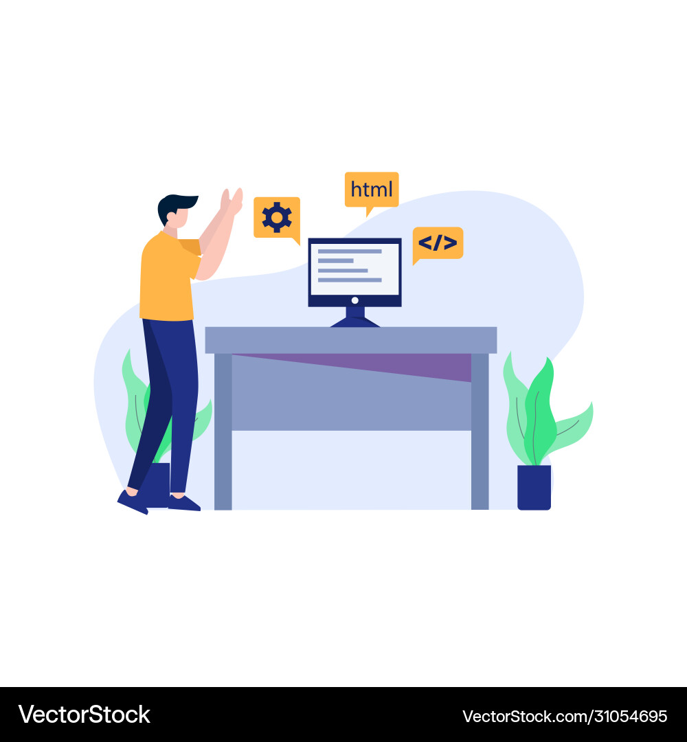 Developer resets designs discusses and makes Developer resets designs discusses and makes vector image