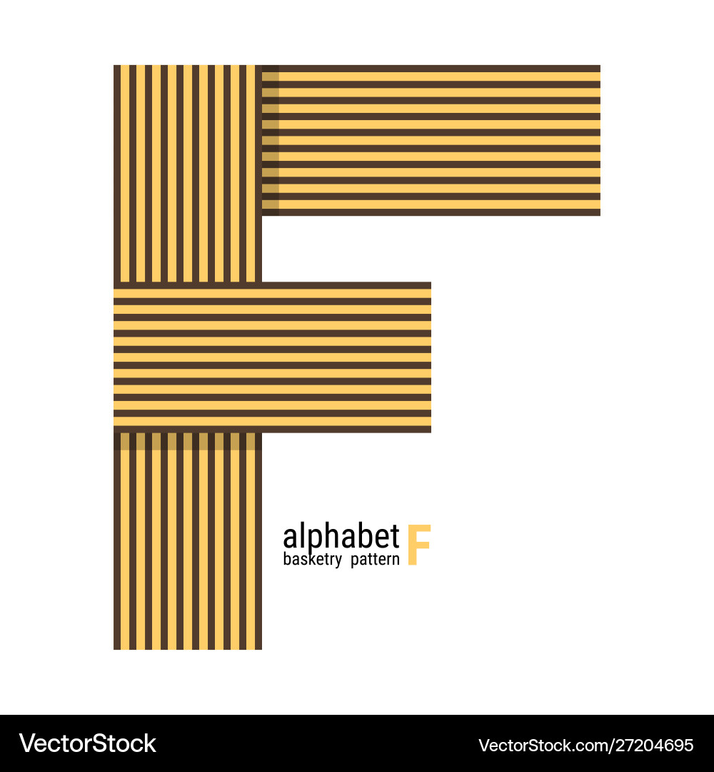F - unique alphabet design with basketry pattern F - unique alphabet design with basketry pattern vector image