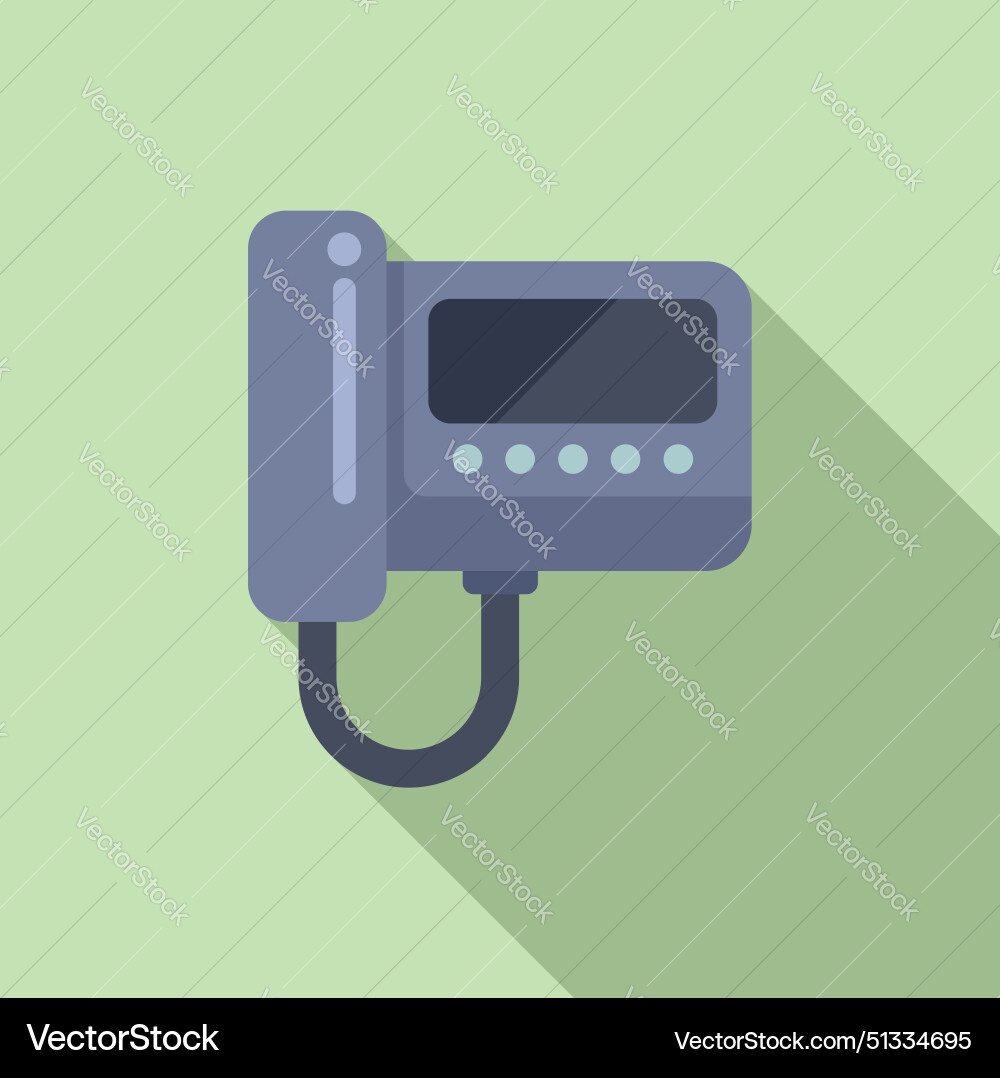 Flat design intercom system on wall vector image