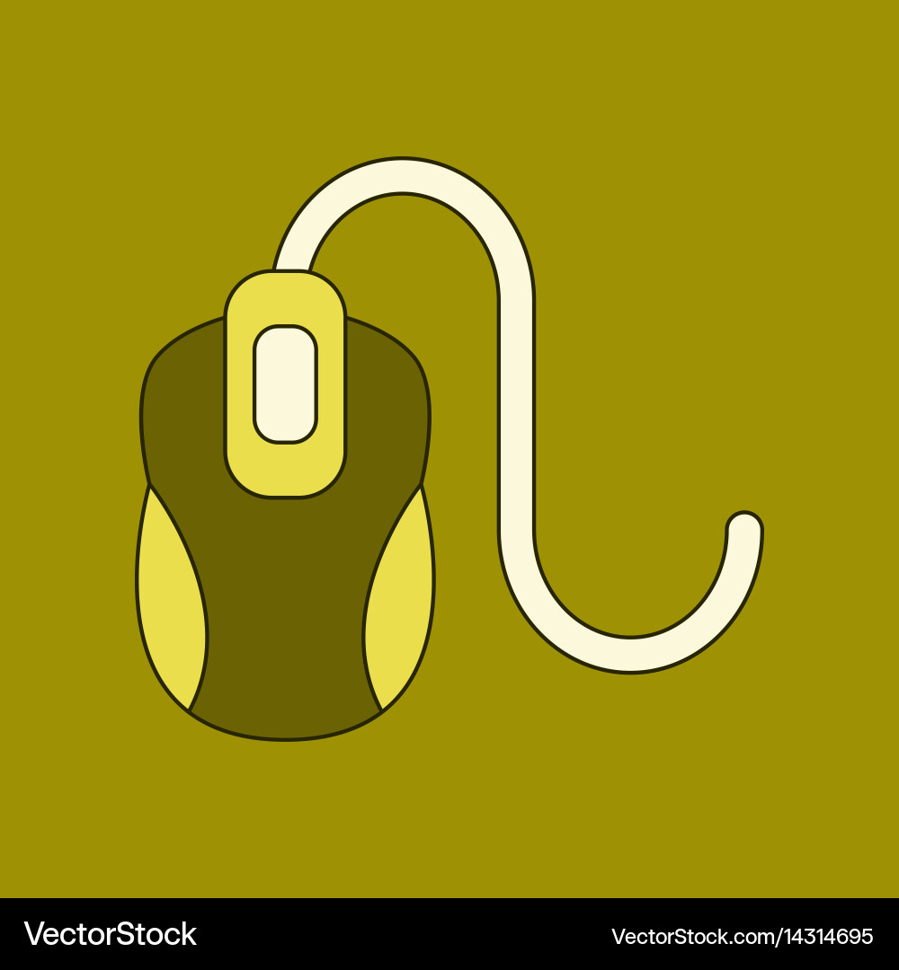 Flat icon on background computer mouse Vector Image