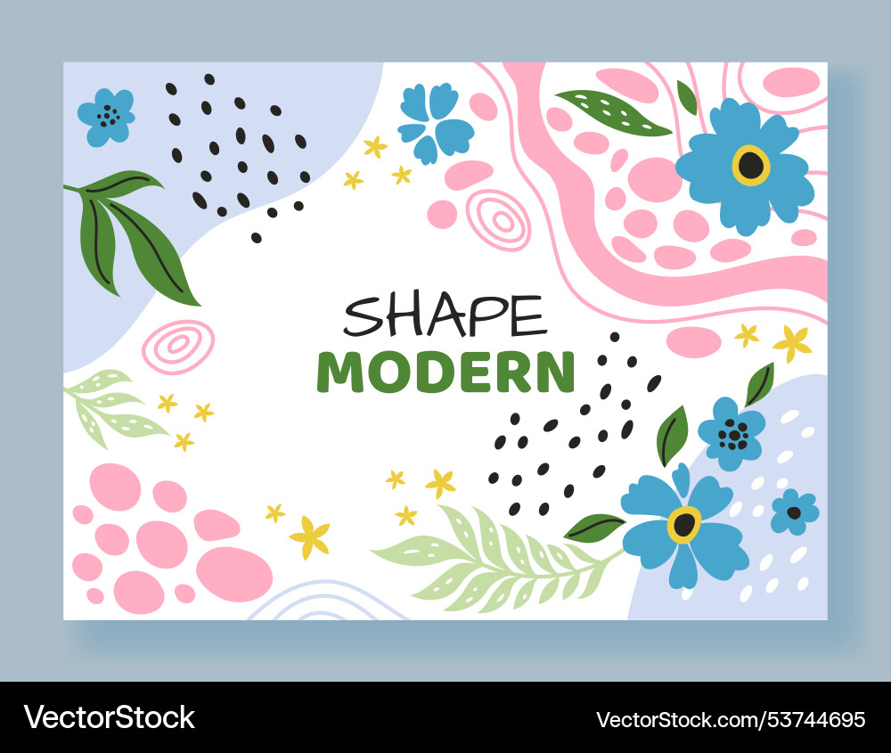 Flower background modern cute frame floral Vector Image