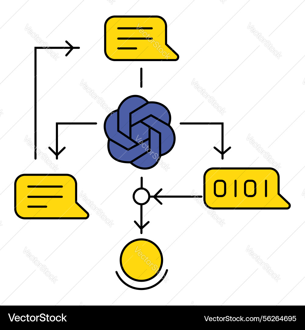 Generatives ai Sprachverarbeitungsmodell-Ikone Generatives ai Sprachverarbeitungsmodell-Ikone vektorbild