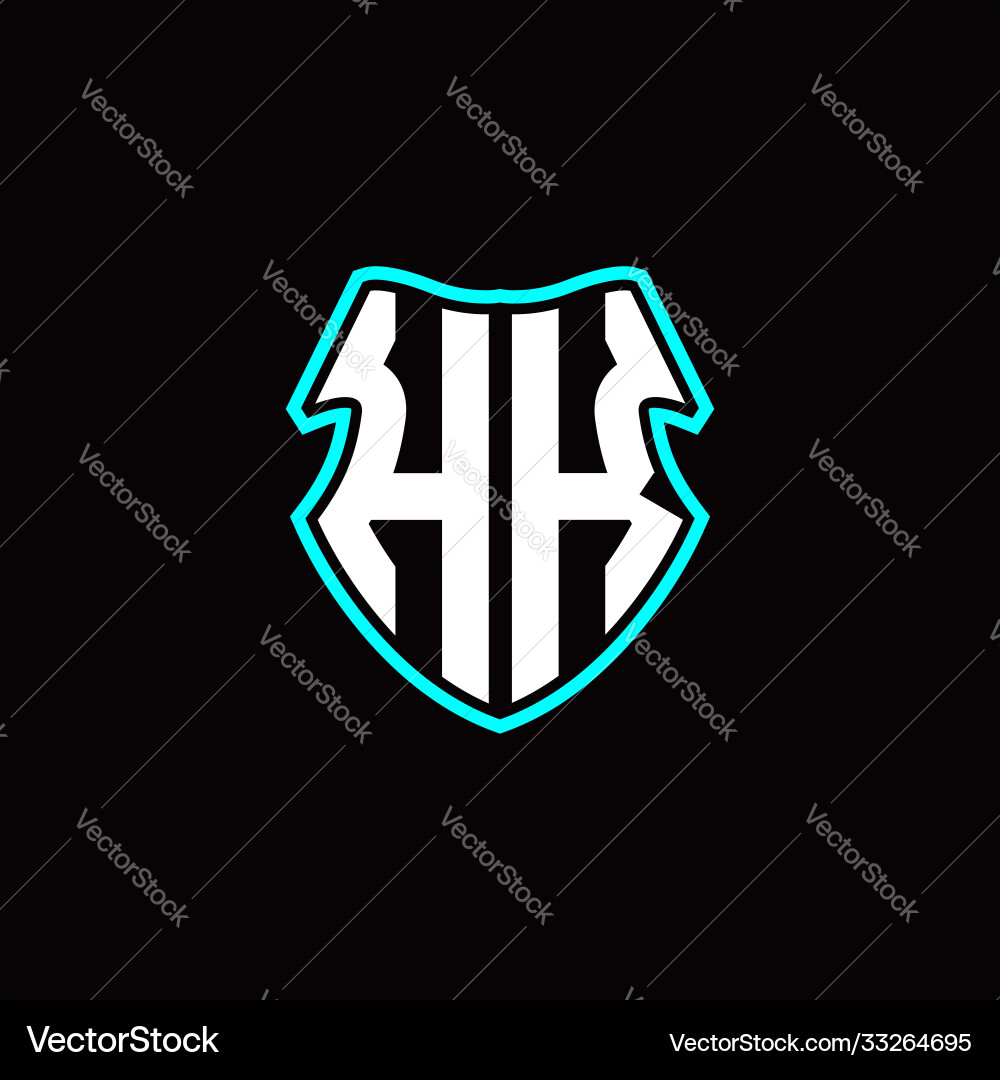 H k initial logo design with a shield shape H k initial logo design with a shield shape vector image