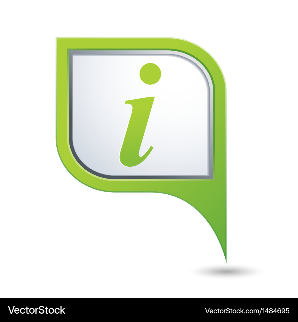 Information icon on green pointer vector image
