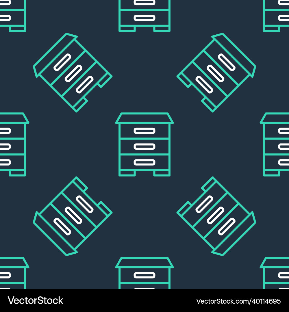 Line hive for bees icon isolated seamless pattern vector image