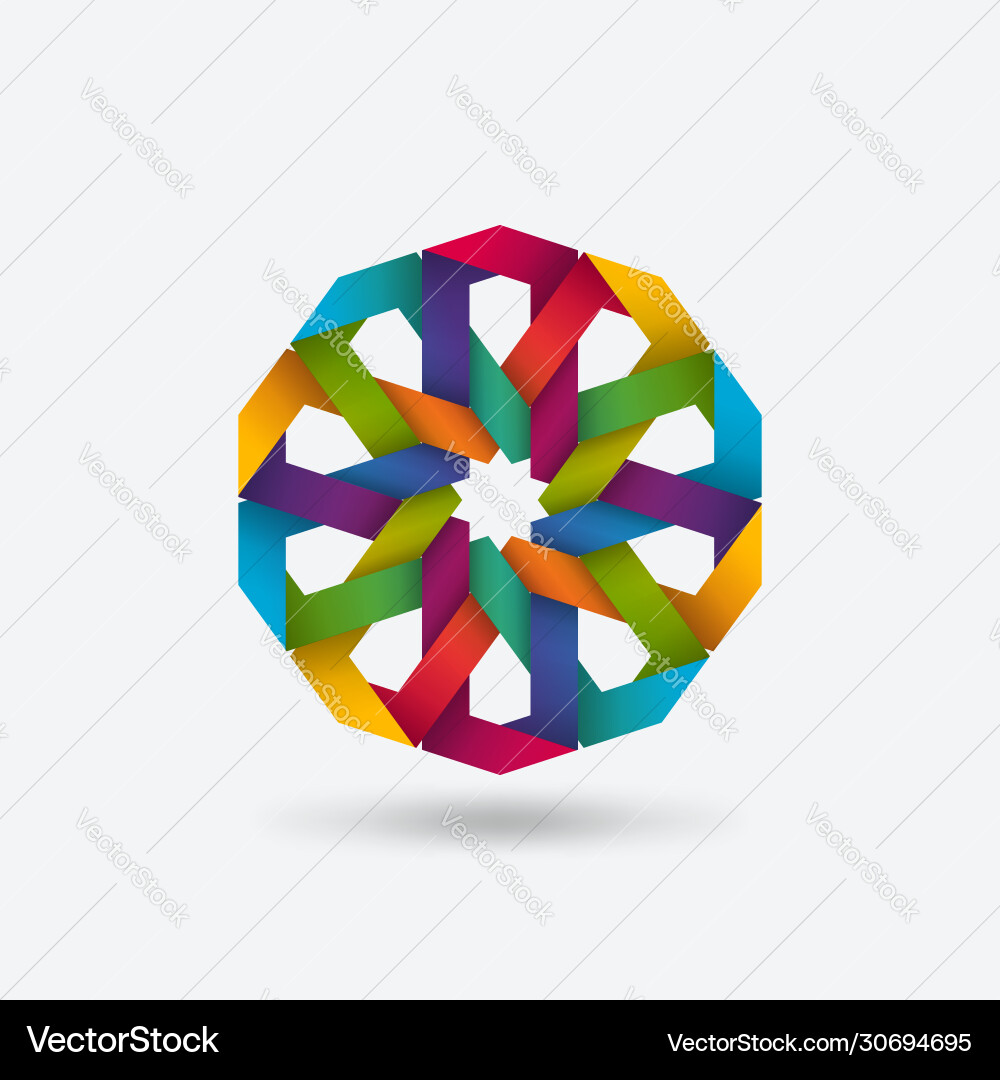 Multicolor geometric circular pattern symbol Multicolor geometric circular pattern symbol vector image
