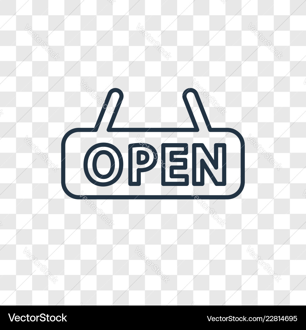 Open concept linear icon isolated on transparent Vector Image