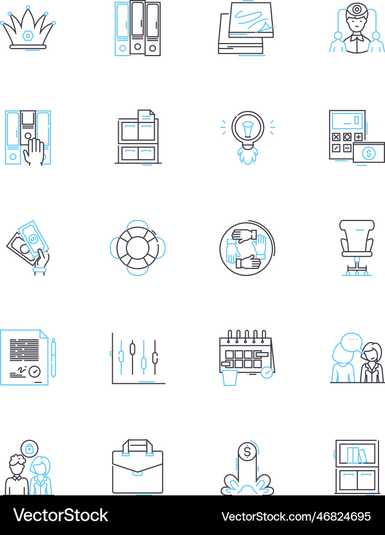 Organizational chart linear icons set hierarchy Organizational chart linear icons set hierarchy vector image