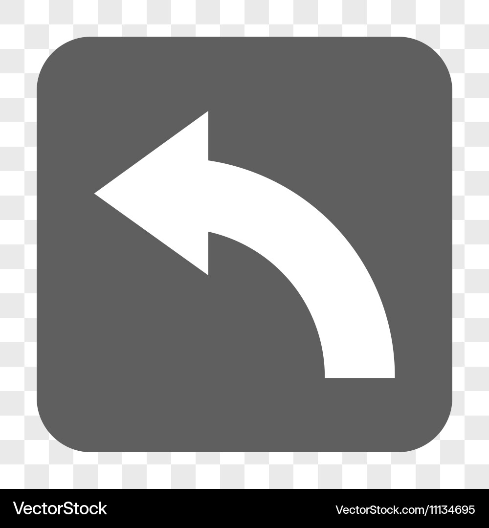 Rotate left rounded square button Vector Image