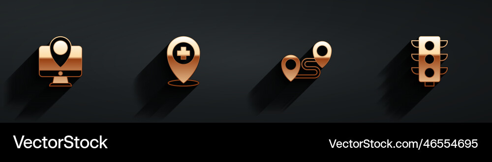 Set monitor with location marker cross vector image