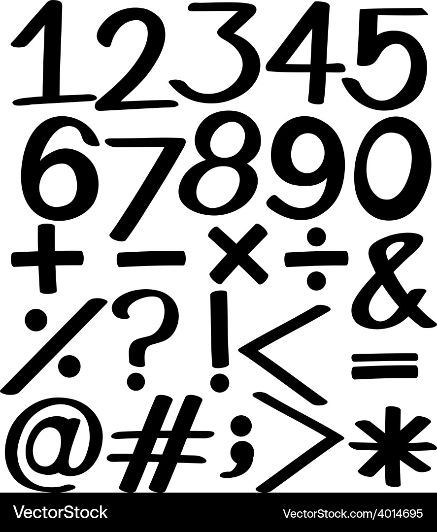Set of numbers vector image