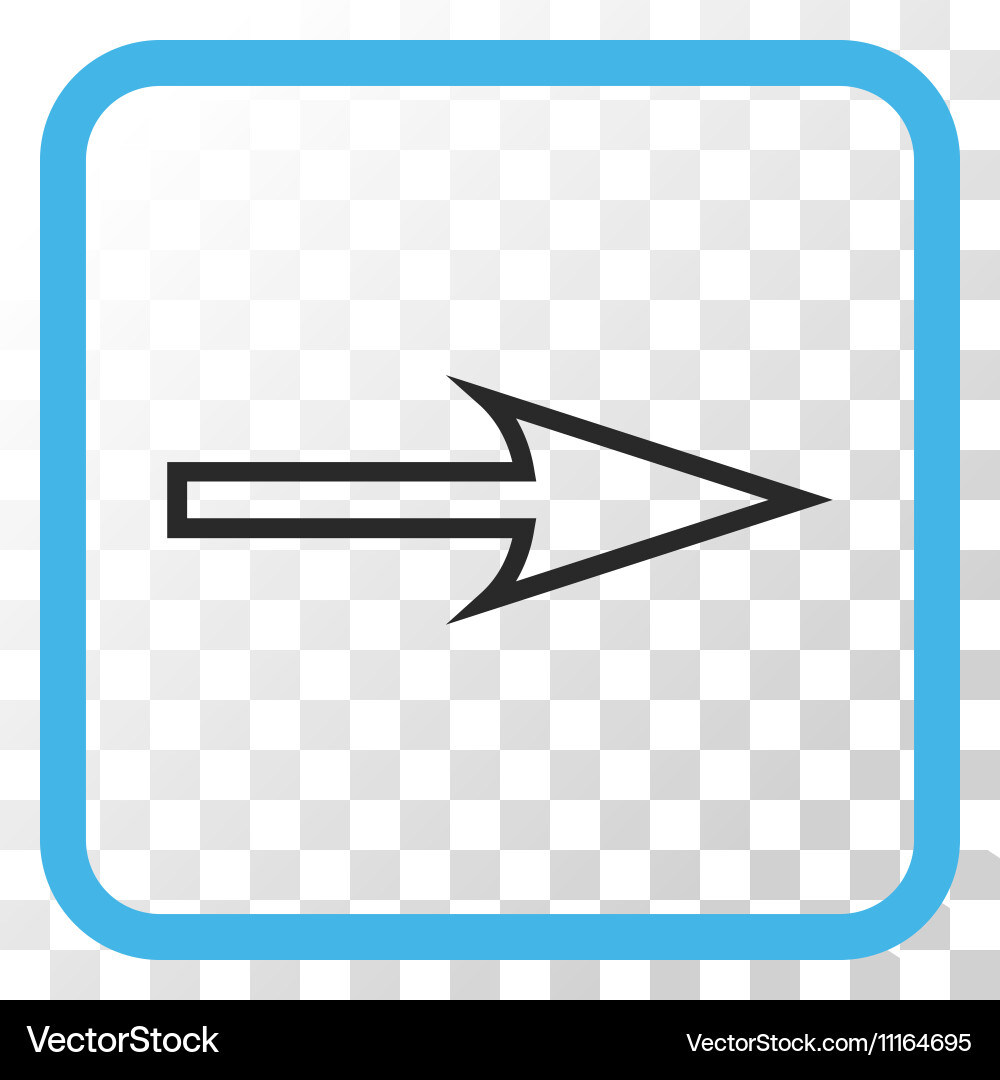 Sharp arrow right icon in a frame vector image