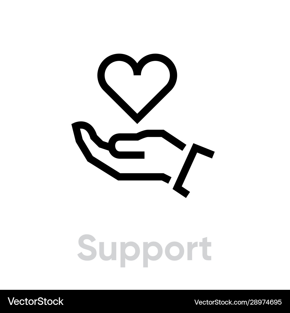 Support hand holding heart icon editable – Royalty-Free Vector | VectorStock, image size:1000x1080