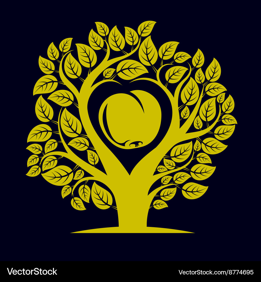 Tree with branches in the shape of heart vector image