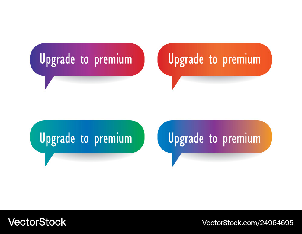 Upgrade to premium call action button set vector image