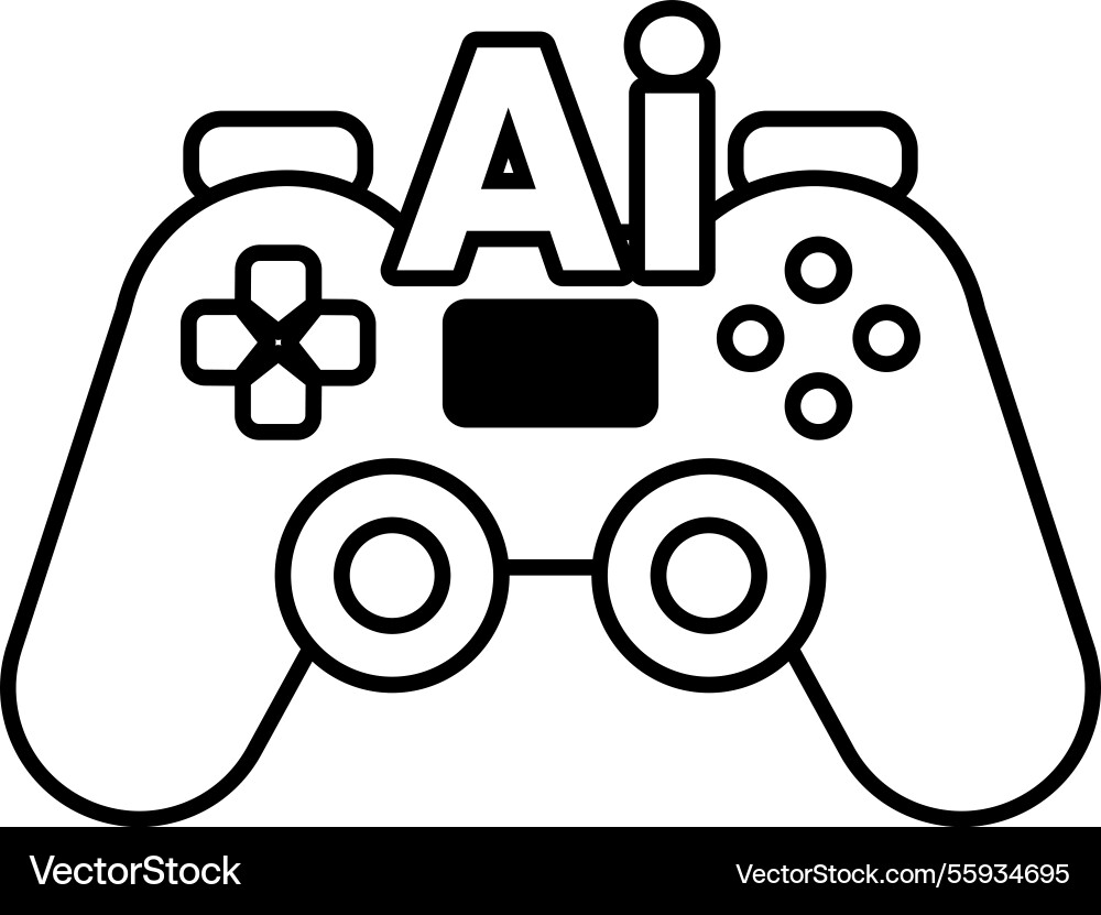 Video game controller with the letters ai Video game controller with the letters ai vector image
