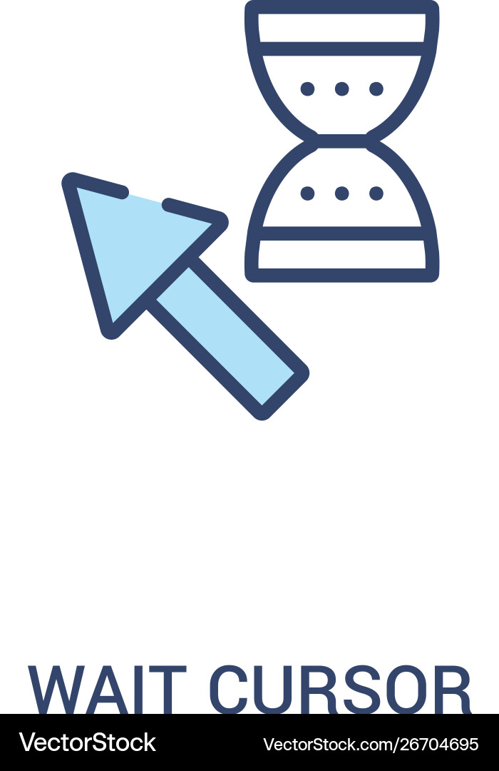 Wait cursor concept 2 colored icon simple line Vector Image