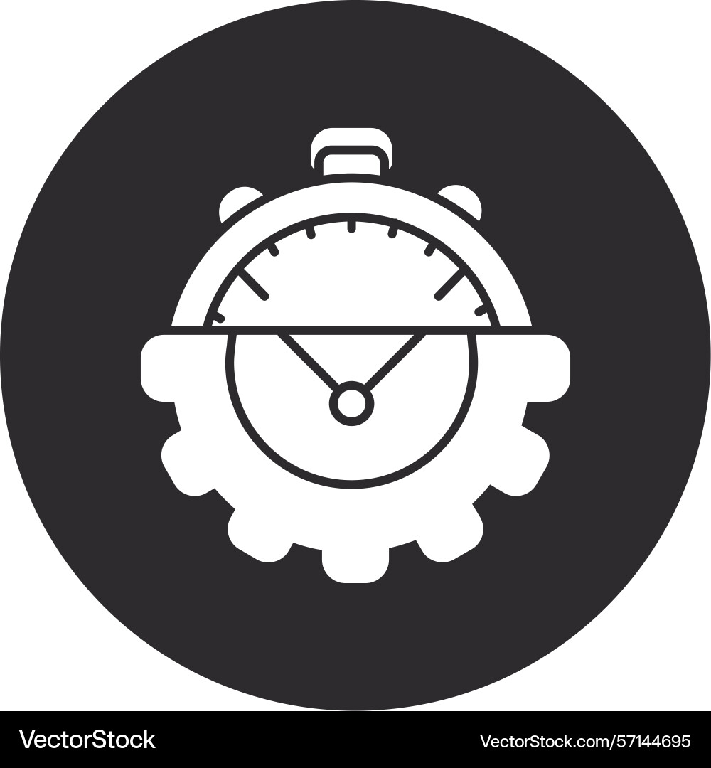 Workflow inverted circle black vector image