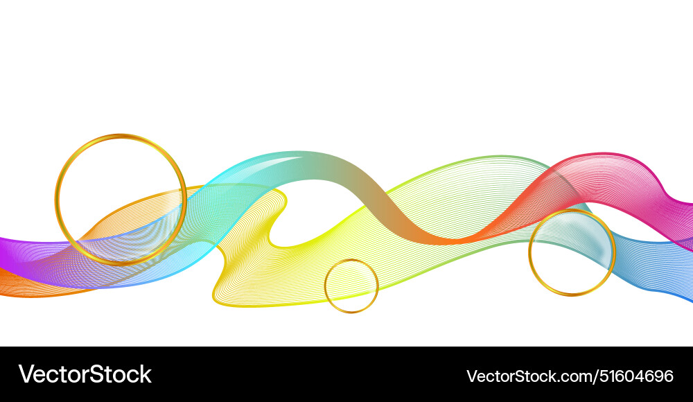 Abstract flow of colorful dynamic waves design Vector Image
