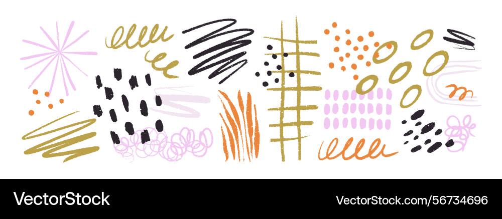 Abstract scribbles and doodle design elements set Abstract scribbles and doodle design elements set Vector Image