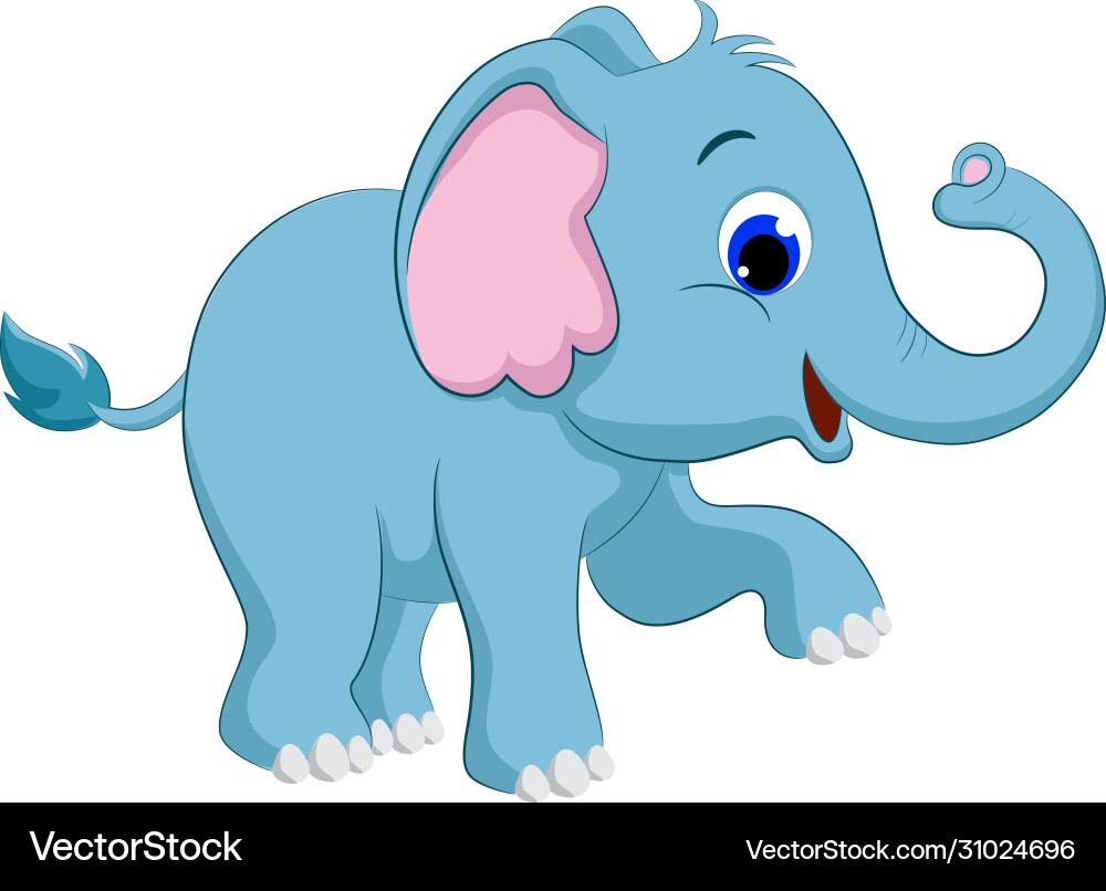 Adorable Baby Elephant Cartoon Royalty Free Vector Image