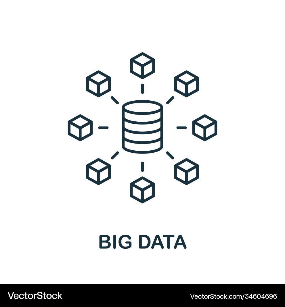 Big data line icon simple element from digital Big data line icon simple element from digital vector image