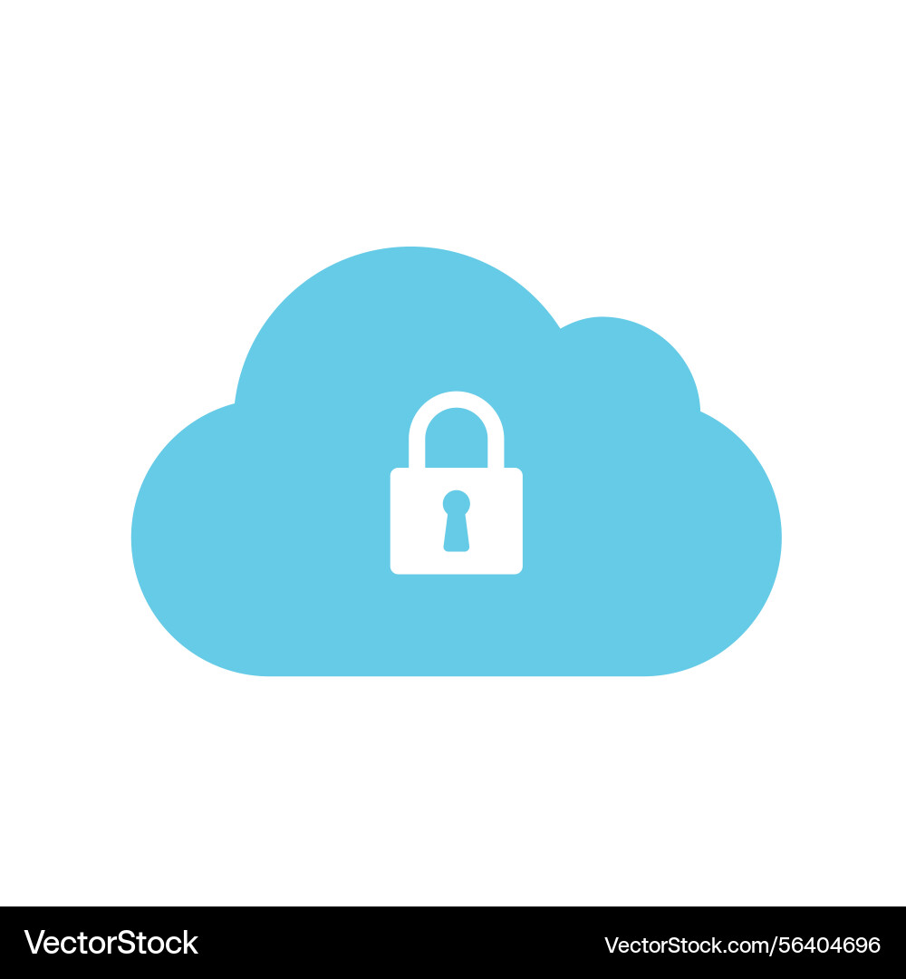 Cloud security icon with lock and for data Vector Image