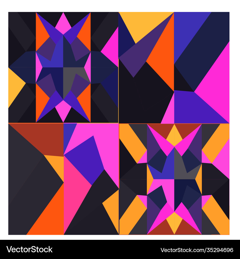 Colorful geometric and curve background pattern vector image
