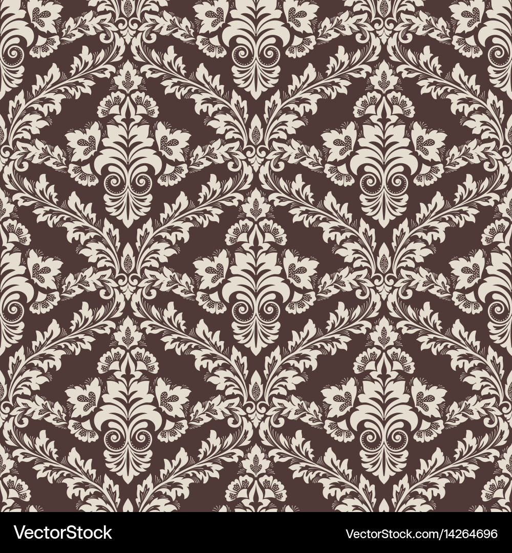 Damask seamless pattern background classical vector image