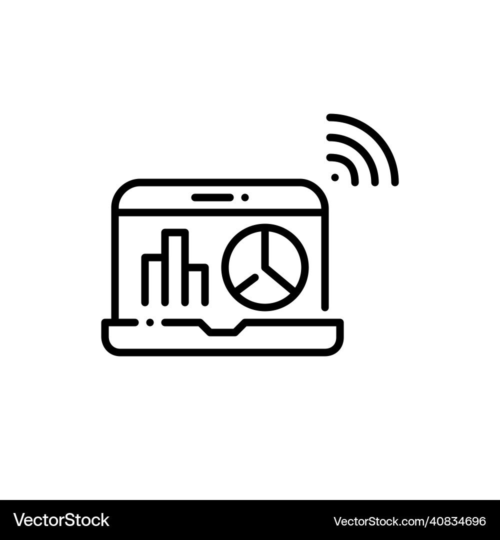 Data analysis on laptop using cloud computing Vector Image